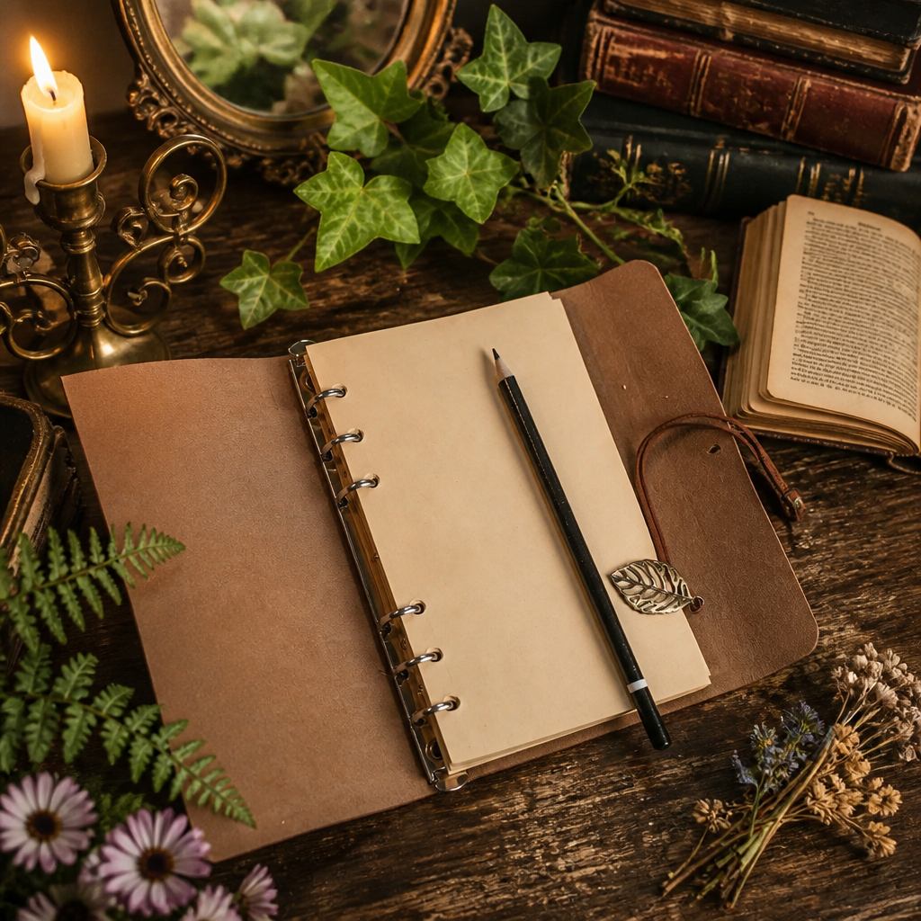 📔 Grimoire marron – Feuillage