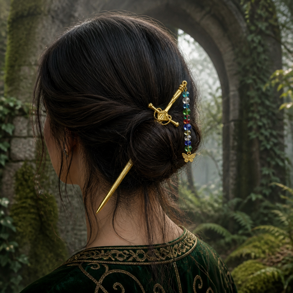 Pique à cheveux – Épée aux perles