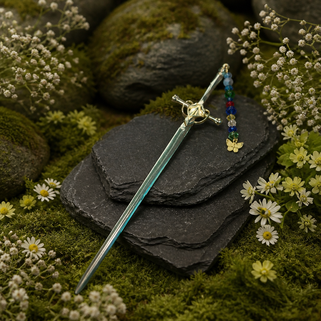 Pique à cheveux – Épée aux perles