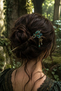 Pique à cheveux – Papillon bleu et vert